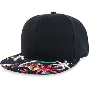 قبعة هاواي الكركديه الأزهار طباعة شقة بيل Snapback المتضخم 2XL قبعة