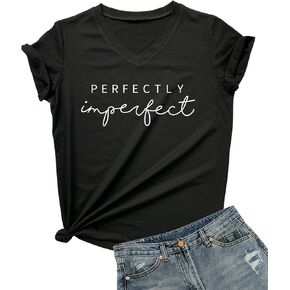 DANVOUY Womens V-Neck Letter Print T-Shirt Funny Graphic T Shirt Short Sleeve Tops