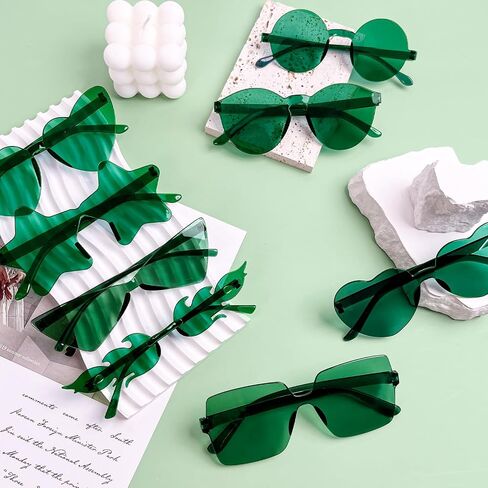 SUNOVELTIES 8 نظارات شمسية بدون إطار ذات طراز مختلط نظارات حفلات ملونة قديمة لحفلات البكالوريوس وإكسسوارات أزياء التقاط الصور in Saudi Arabia