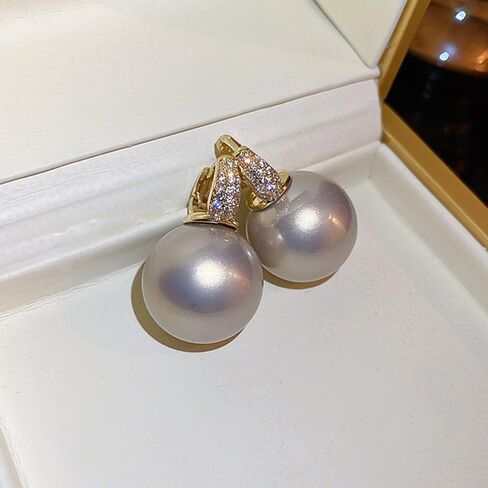 Dainty Gold Pearl Earrings Boho Round Pearl Drop Dangle Earrings Rhinestone Small Huggie Hoop Earrings Vintage Earrings Jewelry for Women Girls in Saudi Arabia