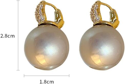 Dainty Gold Pearl Earrings Boho Round Pearl Drop Dangle Earrings Rhinestone Small Huggie Hoop Earrings Vintage Earrings Jewelry for Women Girls in Saudi Arabia