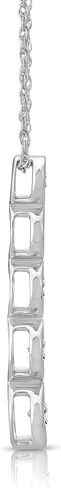 10K Gold or Silver Diamond Journey Pendant with Sterling Silver Chain Necklace (1/3 cttw, I-J Color, I2-I3 Clarity), 18" in Saudi Arabia