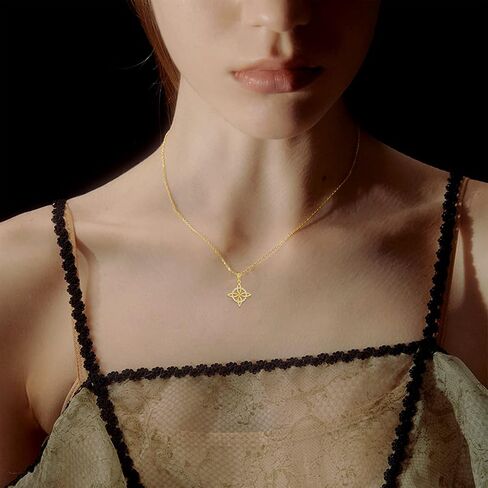 SISGEM Solid 14K Gold Celtic Cross Knot Necklace for Women,Yellow Gold Irish Celtic Knot Pendant Necklaces with Moissanite,Anniversary Birthday Jewelry Gifts for Mom Wife 16''-18'' in Saudi Arabia