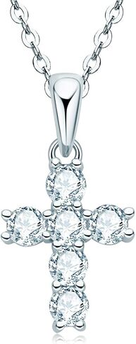 AINUOSHI Moissanite Cross Necklace, 925 Sterling Silver with 14K Gold Plating, Jewelry Box Packed… in Saudi Arabia