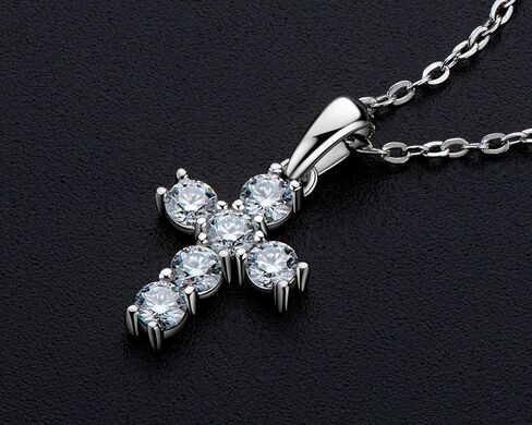 AINUOSHI Moissanite Cross Necklace, 925 Sterling Silver with 14K Gold Plating, Jewelry Box Packed… in Saudi Arabia