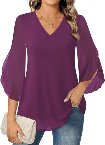 بلوزات وقمصان نسائية بأكمام 3/4 من Timeson وقمصان كاجوال للسيدات للعمل in Kuwait