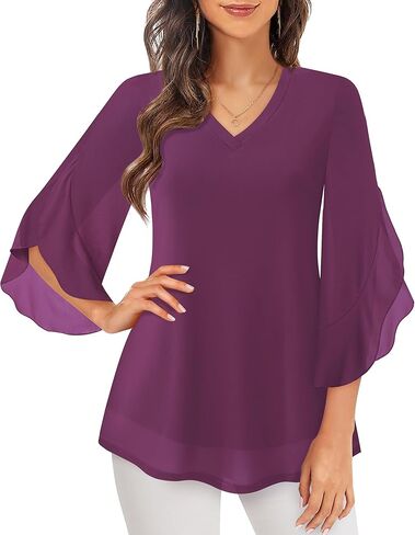 بلوزات وقمصان نسائية بأكمام 3/4 من Timeson وقمصان كاجوال للسيدات للعمل in Kuwait