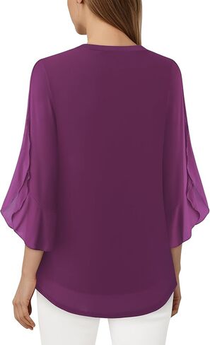 بلوزات وقمصان نسائية بأكمام 3/4 من Timeson وقمصان كاجوال للسيدات للعمل in Kuwait