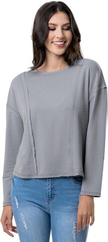 Lee Women's Crew Neck Cropped Waffle Knit Pullover Top in Saudi Arabia