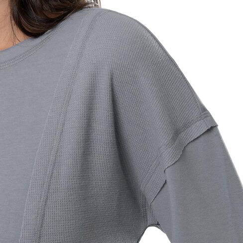 Lee Women's Crew Neck Cropped Waffle Knit Pullover Top in Saudi Arabia