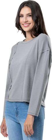 Lee Women's Crew Neck Cropped Waffle Knit Pullover Top in Saudi Arabia