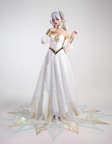 زي Cosplay.fm النسائي للعبة التنكرية فستان رائع وأكمام مع غطاء للرأس in Saudi Arabia