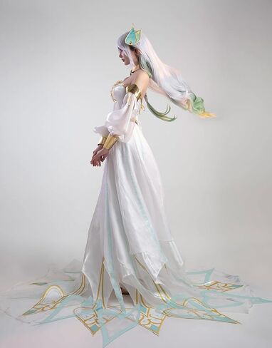 زي Cosplay.fm النسائي للعبة التنكرية فستان رائع وأكمام مع غطاء للرأس in Saudi Arabia