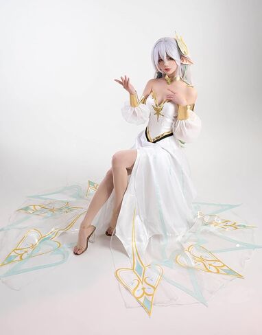 زي Cosplay.fm النسائي للعبة التنكرية فستان رائع وأكمام مع غطاء للرأس in Saudi Arabia