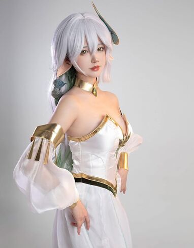زي Cosplay.fm النسائي للعبة التنكرية فستان رائع وأكمام مع غطاء للرأس in Saudi Arabia
