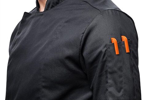 Chef Coat for Men Long Sleeves Stretch Cotton Baker's Coat - Slim style, Slim fit - XS-4XL - Black Grey White in Saudi Arabia