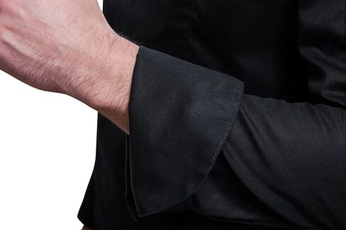 Chef Coat for Men Long Sleeves Stretch Cotton Baker's Coat - Slim style, Slim fit - XS-4XL - Black Grey White in Saudi Arabia