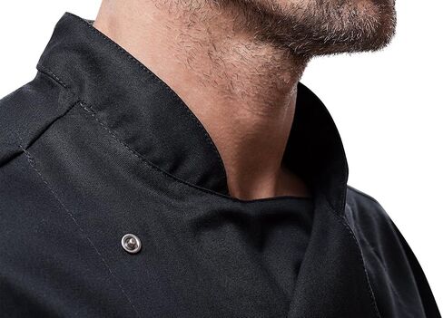 Chef Coat for Men Long Sleeves Stretch Cotton Baker's Coat - Slim style, Slim fit - XS-4XL - Black Grey White in Saudi Arabia