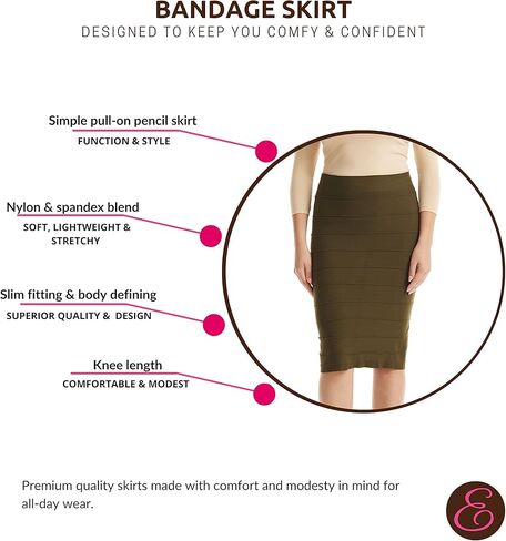 تنورة ضيقة للسيدات من ESTEEZ - طول تحت الركبة in Kuwait