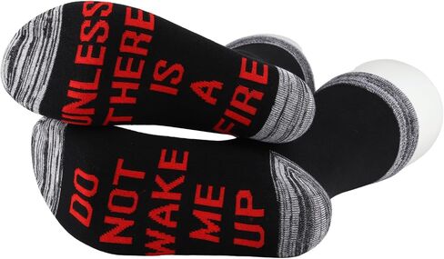 CENWA 1 Pair Firefighter Gift Firefighter Socks Fireman Gift Do Not Wake Me Up Unless There Is A Fire Socks in Saudi Arabia