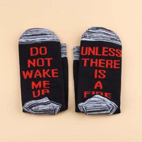 CENWA 1 Pair Firefighter Gift Firefighter Socks Fireman Gift Do Not Wake Me Up Unless There Is A Fire Socks in Saudi Arabia