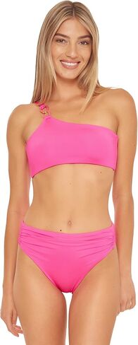 Trina Turk Women's Standard Monaco V-Side Shirred High Waist Bikini Bottom-Cheeky Coverage, Swimwear Separates in Kuwait