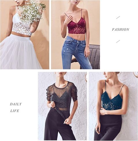 حمالة صدر نسائية من DotVol مصنوعة من الدانتيل المزين بالزهور ومبطنة وقابلة للإزالة in Kuwait