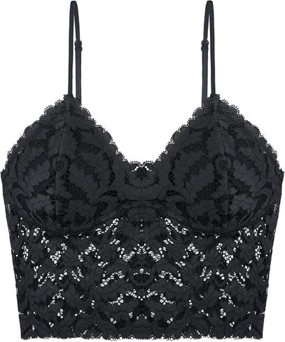 حمالة صدر نسائية من DotVol مصنوعة من الدانتيل المزين بالزهور ومبطنة وقابلة للإزالة in Kuwait