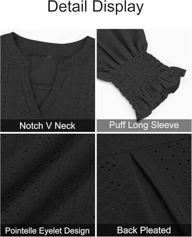 قمصان Tanst Sky النسائية 2023 ذات الأكمام الطويلة ذات الفتحات الأنيقة غير الرسمية ورقبة على شكل حرف V وبلوزات in Kuwait