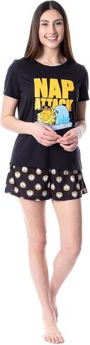 Nickelodeon Womens' Garfield Nap Attack Face Sleep Pajama Set Short in Saudi Arabia