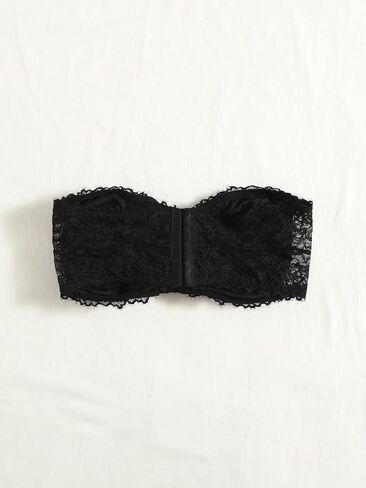 OYOANGLE Women's Plus Size Floral Lace Bralette Tube Top Bras Strapless Bandeau Bras in Saudi Arabia