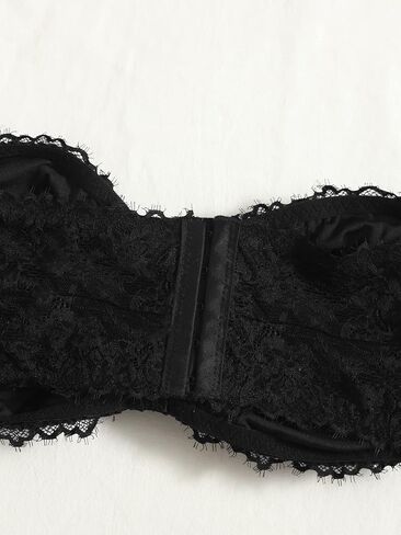 OYOANGLE Women's Plus Size Floral Lace Bralette Tube Top Bras Strapless Bandeau Bras in Saudi Arabia