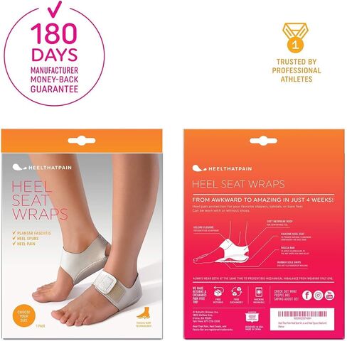 Heel That Pain Gel Plantar Fasciitis Insoles Heel Seats Orthotic Inserts, Large (W 10.5-13, M 8.5-12) & Heel That Pain Heel Seat Wraps for Plantar Fasciitis Heel Spurs, Large (W 10.5-13, M 8.5-12) in Kuwait