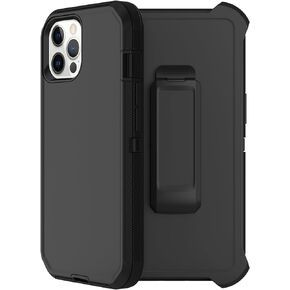 for iPhone 13 Pro Case with Belt Clip Holster, 2X Screen Protector, [Military Grade Drop Proection] Heavy Duty Full Body Shockproof Dust-proof Rugged Protective Cover for iPhone 13 Pro (Black)