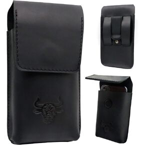 حافظة جلدية للهاتف لهاتف iPhone 14/13 Pro Max وSamsung Galaxy S23+ S22+ S21+ حافظات جلدية للهواتف المحمولة مزودة بمشبك حزام وإغلاق مغناطيسي (بني) in Kuwait