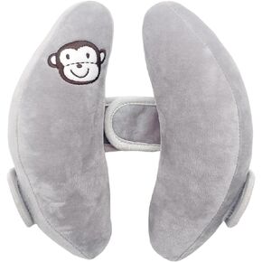 Baby Travel Pillow, Adjustable Head Neck Pillow for Infant Car Seat, Stroller Headrest Pillow for Infants, Banana Travel Headrest Pillow, Comfortble Toddler Neck Pillows for Pushchair, Gray