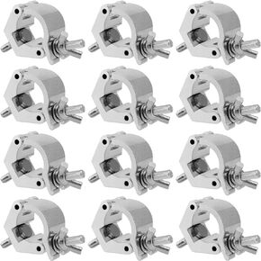 12 Pack Truss Clamp, Aluminum Alloy Stage Lighting Clamp, Heavy Duty Truss Clamp O-Clamp for DJ Lighting Par Lights Spot Lights, Fit for 1.18-1.38 Inch OD Tube/Pipe, 220 Lbs Load Capacity