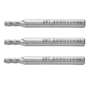 Utoolmart 4 Flute Straight End Mill Cutter, High Speed Steel HSS-AL, CNC Router Bits, 6 x 6 x 13mm, 5 Pcs