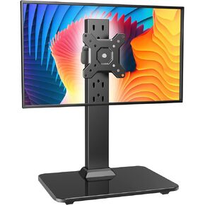 HUANUO Monitor Stand, Holds up to 44lbs Freestanding VESA Monitor Mount for 13″–34″ Screens, 5 Height Options, Swivel Desk Monitor Stand Riser with 360° Rotation, Tilt, 75x75mm/100x100mm VESA