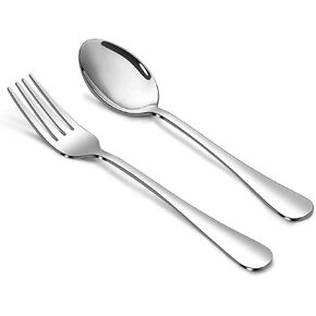 12 Pieces Spoons and Forks Set, Black Food Grade Stainless Steel Flatware Cutlery Set, 6 Forks and 6 Spoons Silverware Set for Home, Kitchen, Restaurant-Mirror Polished & Dishwasher Safe(Black)