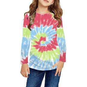 قمصان بناتي من Greatchy مصنوعة من القطن كاجوال وأكمام طويلة ورقبة دائرية وألوان متعددة، بلوزة علوية in Kuwait