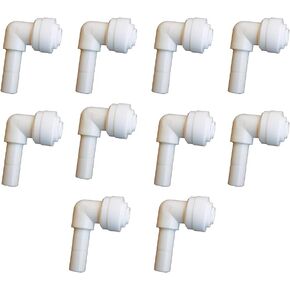 Malida Tube Fitting Stem Elbow Connector,3/8" Tube OD x 3/8" Stem OD elbow Push to Connect Plastic Quick Fittings for RODI System. (3/8" Tube OD x 3/8" Stem OD)