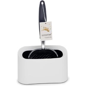 Large Cat Litter Scoop with Holder, Aluminum Cat Litter Sifter Captures All Clumps, Fast Sifting Kitten Poop Lifter with Scooper Caddy (Black)