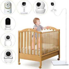 Baby Monitor Floor Stand Compatible with Infant Optics, Babysense, Nanit Pro, Owlet, Baby Ganibs, Bonoch, Adjustable Height from 37.4-68.8, Universal Baby Camera Stand Mount, Safety for Nursery