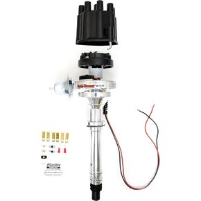 Pertronix D7100700 Flame-Thrower Vacuum Advance Black Cap Billet Electronic Distributor with Ignitor III Technology for Chevrolet Small Block/Big Block