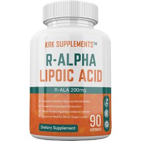 1 Bottle R-ALA R-Alpha Lipoic Acid 200mg 90 Capsules