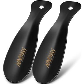 NINEMAX 2pcs Metal Shoe Horn Travel 7.5" Shoe Horns Lazy Shoe Helper for Men, Women, Seniors