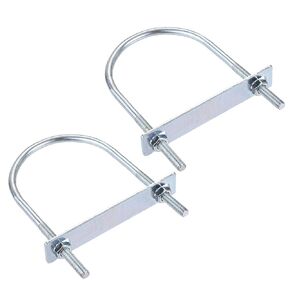 uxcell Round U-Bolts 2 Sets 3.15"(80mm) Inner Width 130mm Length Steel M8 with Nut, Plate