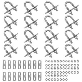 16 Pack U-Bolts 16mm Inner Width 46mm Length Stainless Steel U-Bolts with Washers and Nuts Replacement Parts and Accessories