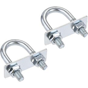 مجموعة مسامير Uxcell مستديرة على شكل حرف U 3.15 بوصة (80 مم) عرض داخلي 130 مم طول فولاذ M8 مع صامولة ولوحة in Kuwait